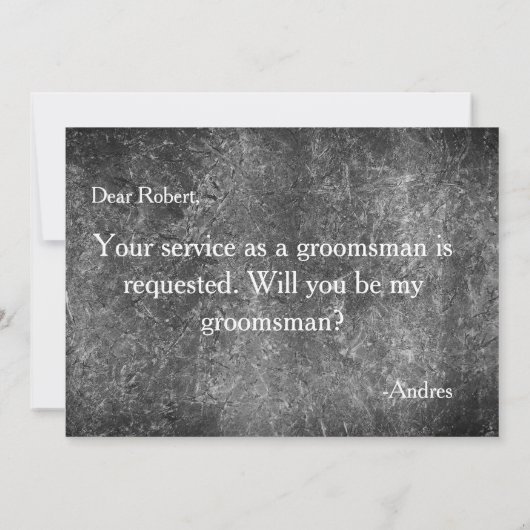 Wirst du mein Trauzeuge sein? Vorschlag Einladung (Rückseite)