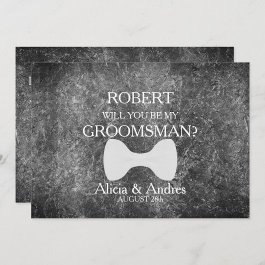 Wirst du mein Trauzeuge sein? Vorschlag Einladung (Vorne/Hinten)