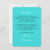 Wirst du mein Trauzeugin Gedicht Türkis sein? Einladung (Rückseite)