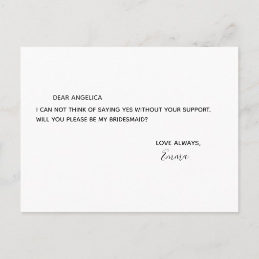 Wirst du mein überragendes Gold sein? Einladungspostkarte (Rückseite)