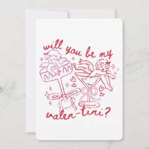 Wirst du mein Valen-Tini sein? Martini Valentinsta Feiertagskarte