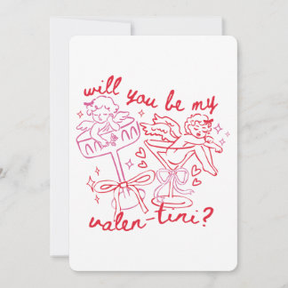 Wirst du mein Valen-Tini sein? Martini Valentinsta Feiertagskarte