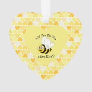 Wirst du mein Valentingelbes Hintergrundherz sein? Ornament