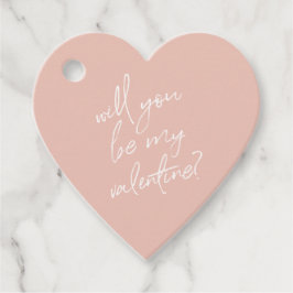 Wirst du mein Valentininrosa Herzgeschenk sein? Geschenkanhänger