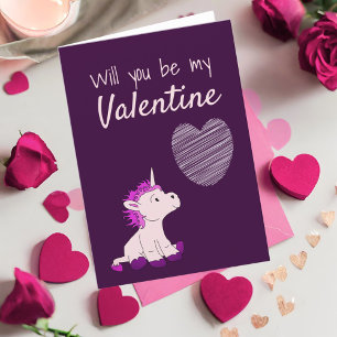 Wirst du mein Valentins Einhorn Valentinstag sein Feiertagskarte