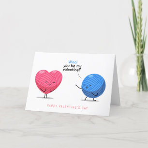 Wirst du mein Valentins-Knäuel Stricken   Feiertag Feiertagskarte