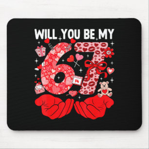Wirst du mein Valentinstag sechs sieben lustiges M Mousepad