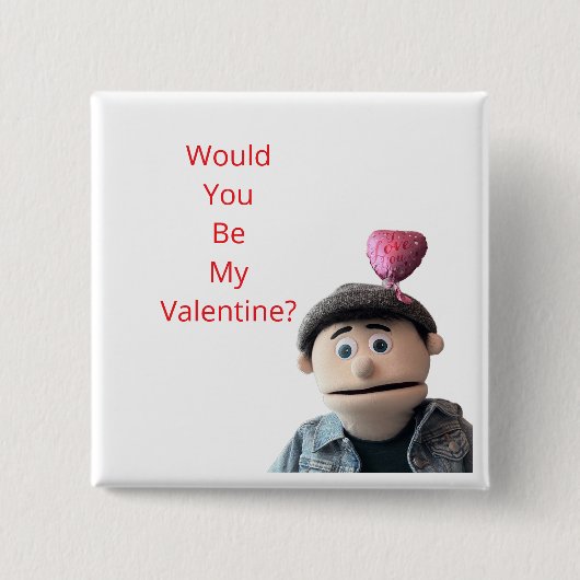 Wirst du mein Valentinstag sein? Button (Vorderseite)