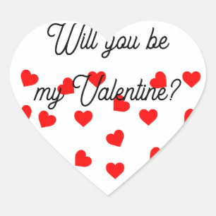 Wirst du mein Valentinstag sein? Spielerei rote He Herz-Aufkleber