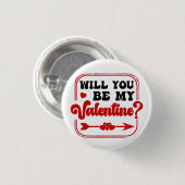 Wirst du mein Valentinstag-Valentin sein Button (Vorne & Hinten)