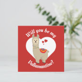 "Wirst du mein Vallamantine sein?" Llama Valentine (Stehend Vorderseite)