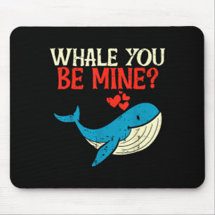 Wirst du mein Wal lustiger Orca Valentinstag Pun M Mousepad