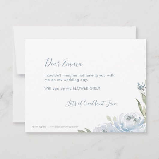 Wirst du meine Blume sein, meine Freundin, die dus Einladung (Rückseite)