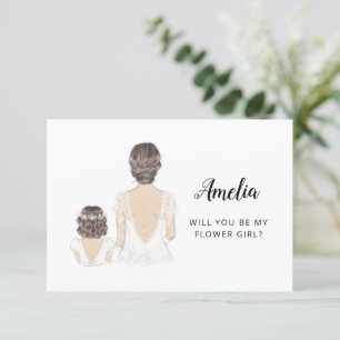 Wirst du meine Blumenmädchen-Vorschlags-Flat-Karte Einladung