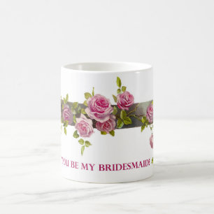 Wirst du meine Brautjungfer Blumenvase Tasse
