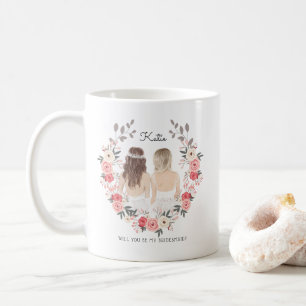 Wirst du meine Brautjungfer/Ehrenjungfer-Vorschlag Kaffeetasse