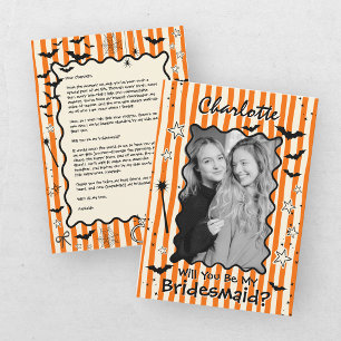 Wirst du meine Brautjungfer-Foto-Halloween Einladung