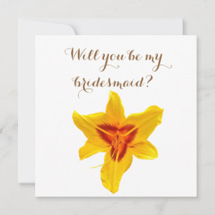 Wirst du meine Brautjungfer Karte mit gelber Blume
