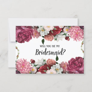 Wirst du meine Brautjungfer sein Elegante burgunde