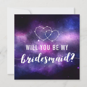 Wirst du meine Brautjungfer sein? Galaxy Wedding H Einladung