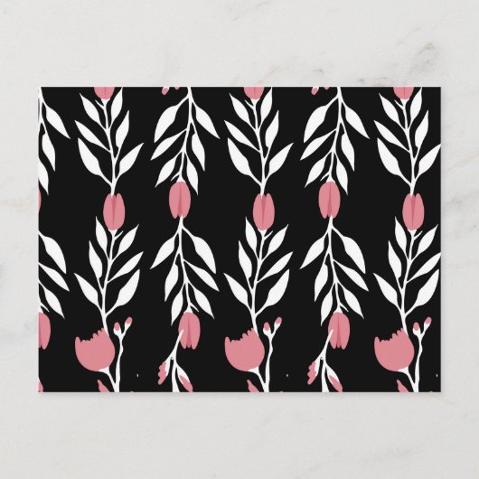 Wirst du meine Brautjungfrau in Rosa und Schwarz s Einladungspostkarte (Rückseite)