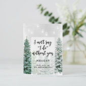 Wirst du meine Bridesaid-Karte sein Winterschnee? Einladungspostkarte (Stehend Vorderseite)