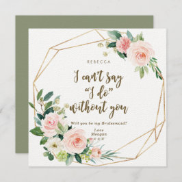 Wirst du meine Bridesmädchenkarte boho blush flora Einladung