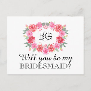 Wirst du meine Bridesmaid-Aquarell sein? Einladungspostkarte