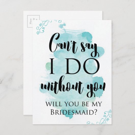 Wirst du meine Bridesmaid-Frage-Karte sein? Einladungspostkarte (Vorne/Hinten)