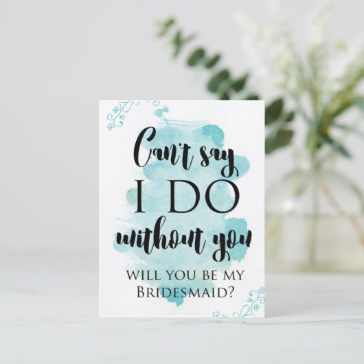 Wirst du meine Bridesmaid-Frage-Karte sein? Einladungspostkarte (Stehend Vorderseite)