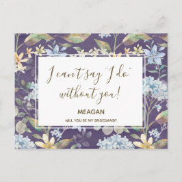Wirst du meine Bridesmaid-Karte Marine Blumengeste Einladungspostkarte