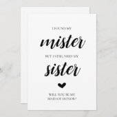 Wirst du meine Bridesmaid-Karte sein? Einladung (Vorne/Hinten)