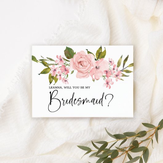 Wirst du meine Bridesmaid Rosenblume sein?