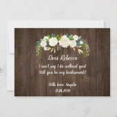 Wirst du meine Bridesmaid sein, die rustikale Roma Einladung (Rückseite)