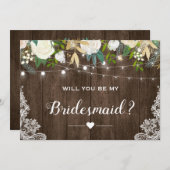 Wirst du meine Bridesmaid sein, die rustikale Roma Einladung (Vorne/Hinten)