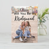 Wirst du meine Bridesmaid sein, einfaches modernes Einladung (Stehend Vorderseite)