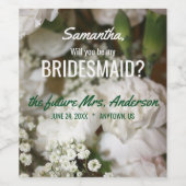 Wirst du meine Bridesmaid sein, Gipskraut? Weinetikett (Einzelnes Label)