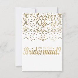 "Wirst du meine Bridesmaid sein?" Imitats Gold Con Einladung