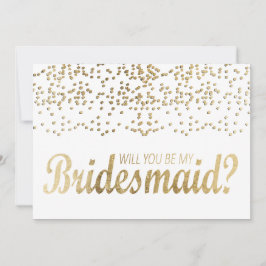 "Wirst du meine Bridesmaid sein?" Imitats Gold Con Einladung