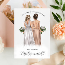 Wirst du meine Bridesmaid sein? Mädchen in Gowns V