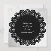 Wirst du meine Bridesmaid Silber Black sein? Einladung (Vorderseite)