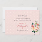 Wirst du meine Bridgeaid Moderne Blütenblüte sein? Einladung (Rückseite)