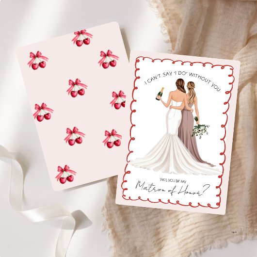 Wirst du meine Ehrenmatrone sein? Mädchen in Gowns Einladung