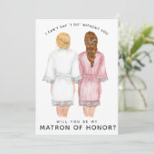 Wirst du meine Ehrenmatrone sein? Mädchen in Robes Einladung (Stehend Vorderseite)