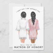 Wirst du meine Ehrenmatrone sein? Mädchen in Robes Einladung (Vorderseite)
