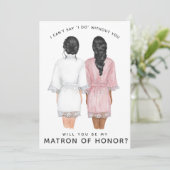 Wirst du meine Ehrenmatrone sein? Mädchen in Robes Einladung (Stehend Vorderseite)