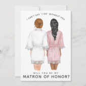 Wirst du meine Ehrenmatrone sein? Mädchen in Robes Einladung (Vorderseite)