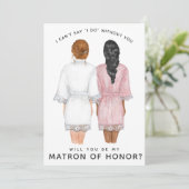 Wirst du meine Ehrenmatrone sein? Mädchen in Robes Einladung (Stehend Vorderseite)