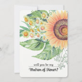 Wirst du meine Ehrenmatrone sein? Rustikale Sonnen Einladung (Vorderseite)
