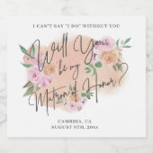 Wirst du meine Ehrenmatrone sein? Sparkling Wine L Schaumweinetikett (Einzelnes Label)